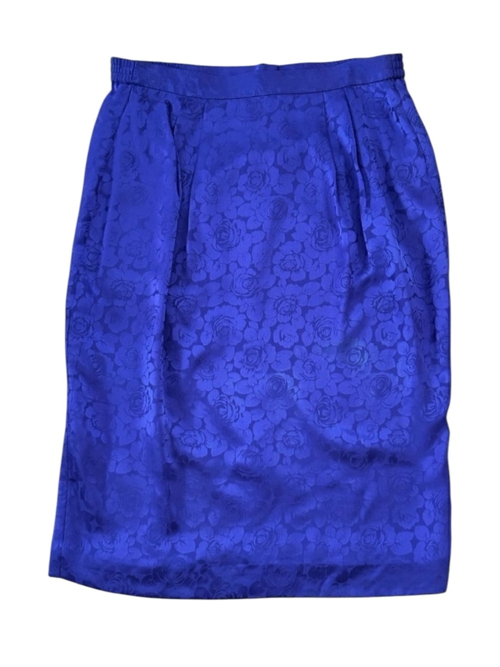 Vintage Silk Pencil Skirt Indigo Purple